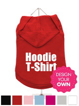 "Design Your Own" Dog Hoodie / T-Shirt - A fun, funky and distinct dog tank t-shirt with hood. Made from high quality, fine knit gauge, 100% cotton and features a cotton-flex ''xxxDesignxxx'' design.