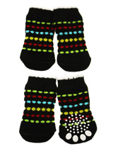Space Invader Pet Socks - These fun and functional doggie socks protect your dogs paws from mud, snow, ice, hot pavement, hot sand and other extreme weather. Made from 95% cotton and 5% spandex making them comfortable and secure. Each sock features a paw shaped anti-slip silica pad and help keep your house sanitary. (set of...