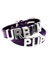 Purple Leather Personalised Dog Collar (Chrome Letters) - Purple Leather Personalised Dog Collar (Chrome Letters)