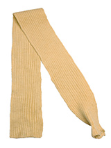 Tan Knitted Scarf - Our knitted scarves  can be worn in a number of ways. One end of the scarf has an opening so that it can be worn like a tie. Or it can be simply tied around the neck. But whatever way it is worn it is guaranteed to create that casual look while keeping the neck and chest warm. 