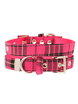Fuschia Pink Tartan Fabric Collar - Our Fuschia Pink Checked Tartan collar is a traditional design which is stylish, classy and never goes out of fashion. It is lightweight and incredibly strong. The collar has been finished with chrome detailing including the eyelets and tip of the collar. A matching lead, harness and bandana are ava...