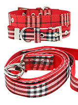 Red Checked Tartan Fabric Collar & Lead Set - Our Red Checked Tartan collar & lead set is a traditional design which is stylish, classy and never goes out of fashion. It is lightweight and incredibly strong. The collar has been finished with chrome detailing including the eyelets and tip of the collar. A matching lead, harness and bandana are a...