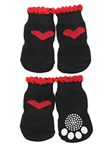 Heart to Heart Pet Socks - These fun and functional doggie socks protect your dogs paws from mud, snow, ice, hot pavement, hot sand and other extreme weather. Made from 95% cotton & 5% spandex making them comfortable and secure. Each sock features a paw shaped anti-slip silica pad & help keep your house sanitary. (set of 4).