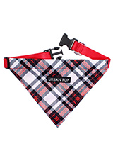 Red & White Plaid Bandana - Our Red & White Plaid Tartan Bandana is a traditional design which is stylish, classy and never goes out of fashion. Just attach your lead to the D ring and this stylish Bandana can also be used as a collar. It is lightweight and incredibly strong. You can be sure that this stylish and practical Ban...