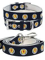 Scotland Football Team Collar & Lead Set - Our Official Scotland Retro Collar and Lead Set are lightweight and incredibly strong. The collar has been finished with chrome detailing including the eyelets and tip of the collar. A matching harness is available to purchase separately. You can be sure that this stylish collar and lead will be adm...